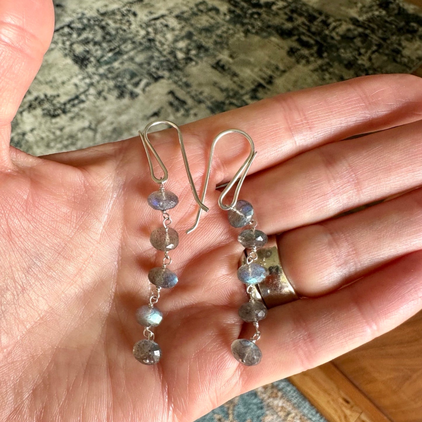 Labradorite Satellite Earring